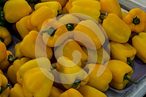 Pile of yellow peppers