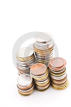 Piled coins