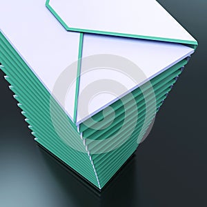 Piled Envelopes Shows Computer Mail Outbox Communication photo