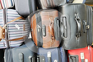 The piled luggages photo