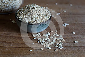 Piled oat flakes as nutritious ingredient