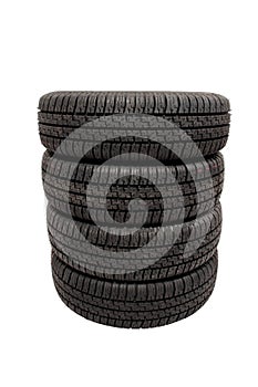 Piled tires