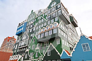 Piled traditional houses in Zaandam