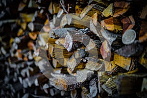 Piled up firewood outdoor image