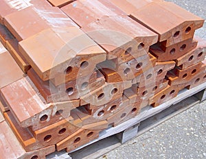 The piles of bricks