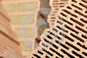 Piles of ceramic bricks