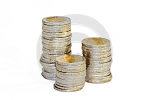 Piles of coins