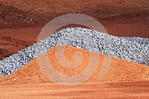 Piles of Dirt and Gravel on Construction Site