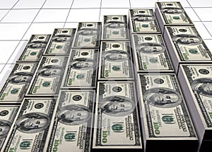 Piles of dollars photo