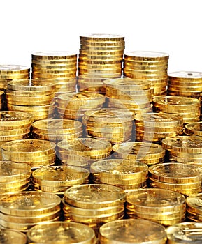 Piles of gold coins