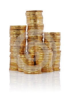 Piles of gold coins