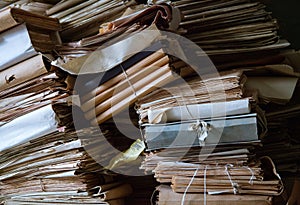 Piles of old documents