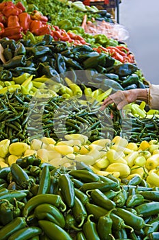 Piles of produce