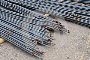 Piles of rebar and reinforcing rods