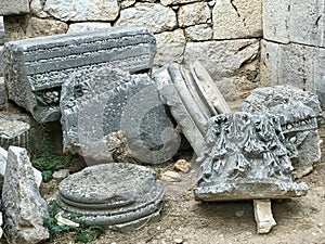 Piles of Stone are pare of the Ancient Ruins of the Lycian Way in Turkey - RUINS
