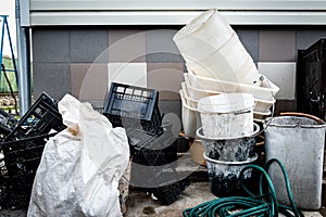 Piles of unnecessary plastic. The concept is stop plastic