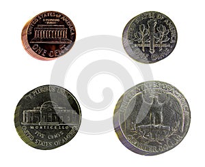 Piles of usa Coins
