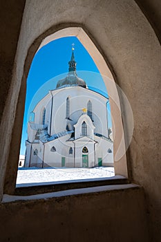 The Pilgrim Church of St. John of Nepomuk on Zelena Hora - Green Mountain, Zdar nad Sazavou, Czech Republic, UNESCO heritage.