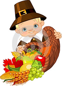 Pilgrim with cornucopia