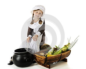 Pilgrim Girl Stirring the Pot