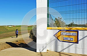 Pilgrim on the Way to Santiago, Distance to Santiago de Compostela