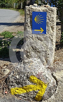 Pilgrimage on the Camino de Santiago trail, Portugal