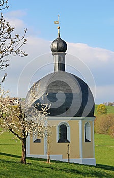 Pilgrimage chapel wilparting in spring, germany