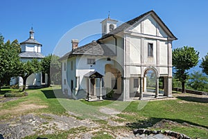 Pilgrimage church on the Sacro Monte della SS Trinita di Ghiffa. Province of Piedmont in Northern Italy photo