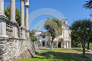Pilgrimage church on the Sacro Monte della SS Trinita di Ghiffa. Province of Piedmont in Northern Italy photo
