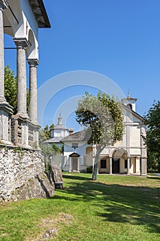 Pilgrimage church on the Sacro Monte della SS Trinita di Ghiffa. Province of Piedmont in Northern Italy photo
