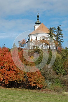 The pilgrimage church on the hill of Uhlirsky vrch near Bruntal