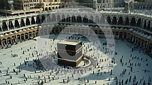 Pilgrims Circumambulating Kaaba in Mecca during Hajj photo