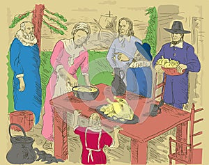 Pilgrims thanksgiving dinner