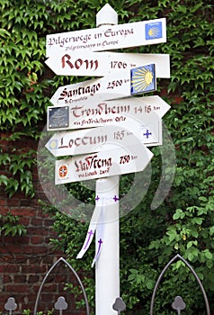 Pilgrimways in Europe, sign in Hamburg