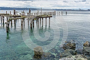 Pilings Shoreline Landscape 3