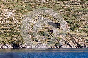 Pilko Kaina ruin on Isla del Sol Island of the Sun in Titicaca lake, Boliv photo