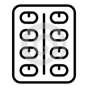 Pill blister icon outline vector. Birth control