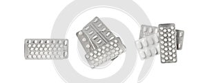 Pill Blister Isolated, Silver Capsule Package, Drugs Packaging, Pill Pack, Pharmacy Box, Medicine Capsules