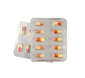 Pill Blister Isolated, Silver Medicine Capsule Package, Drugs Packaging, Pill Pack, Pharmacy Box, Medicine