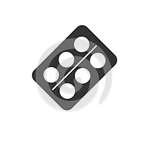 Pill Blister Pack vector icon black on white background. symbol