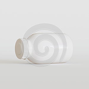 Pill botol white color rendering 3D