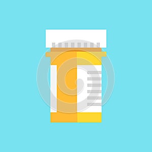 Pill bottle flat vector icon