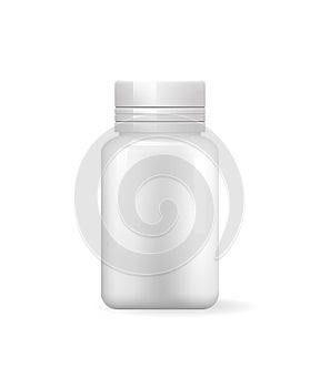 Pill Bottle Isolated Icon. Blank Medical Container