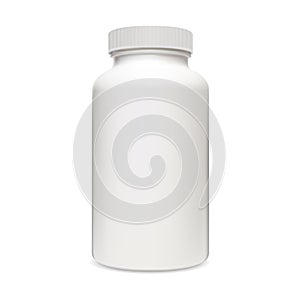 Pill Bottle. Supplement drug 3d plastic package