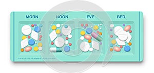 Pill Box Overdose Hypochondria Morning Noon Evening Night Organizer