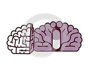 Pill in brain illustration.Placebo concept.