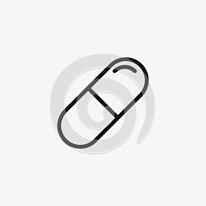 Pill capsule icon. Medicine, drug symbol. Pharmacy concept