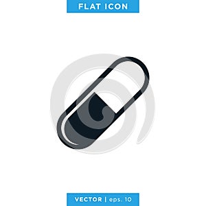 Pill, Capsule Icon Vector Logo Design Template. photo