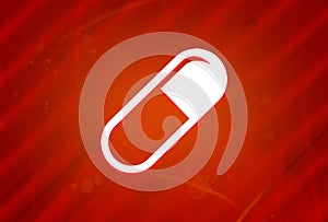 Pill icon isolated on abstract red gradient magnificence background