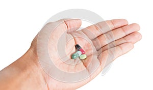 Pill in male hand